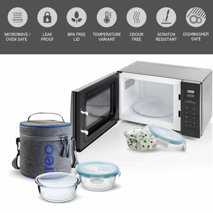 All Fresh Borosilicate Glass Tiffin (Treo by Milton)