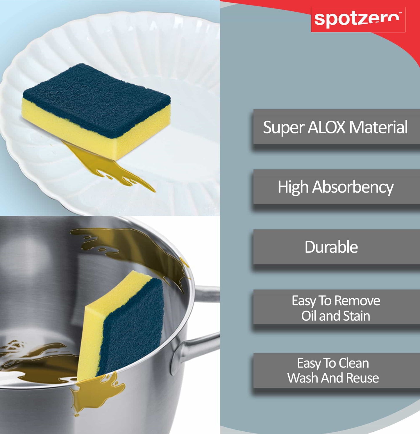 Antibac Power Of Blue Sponge & Scru (Spotzero by Milton)