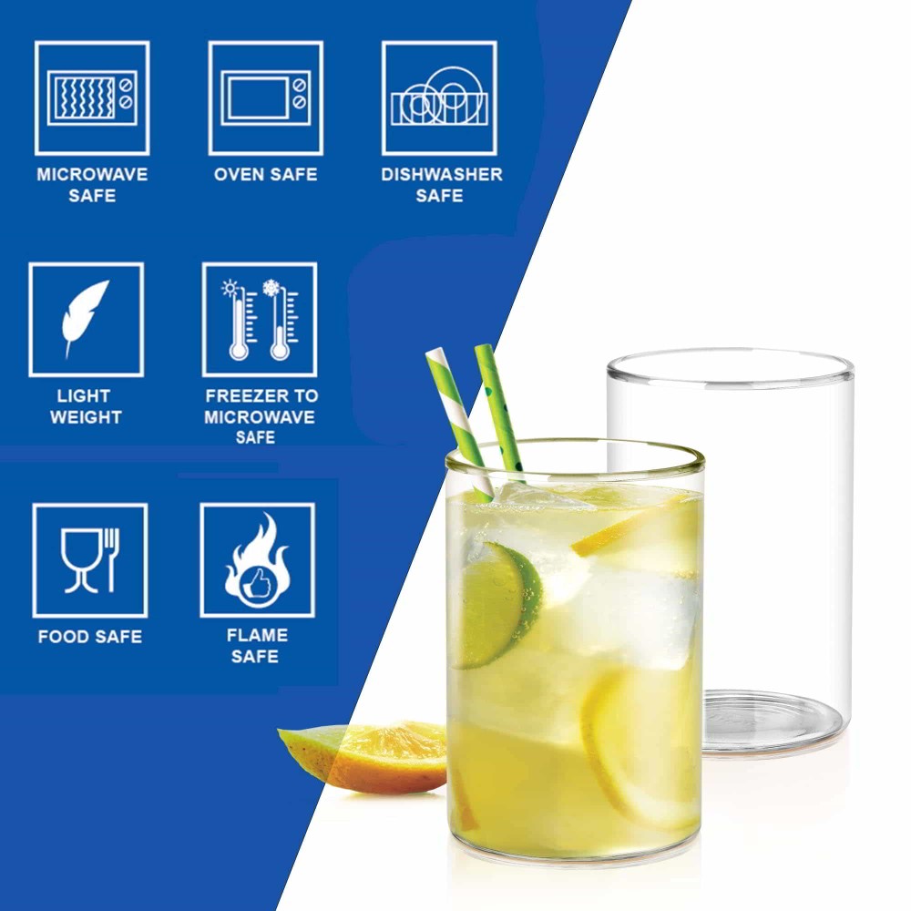 Borosilicate Decorative Vector Glass Tumbler (Treo by Milton)