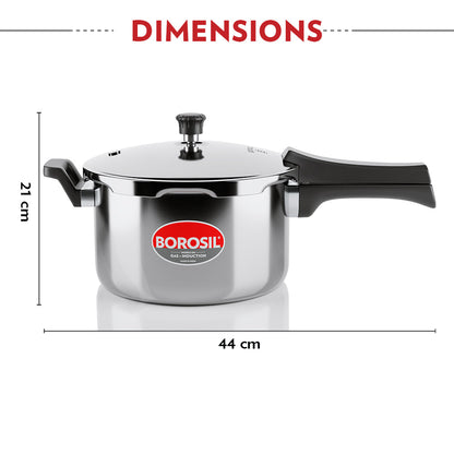 Borosil Presto Tri-Ply Outer Lid Pressure Cooker, 5L