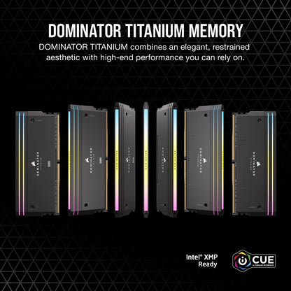 Corsair Memory CMP64GX5M2B6000C30 -  DOMINATOR® TITANIUM RGB 64GB (2x32GB) DDR5 DRAM 6000MT/s CL30 Intel XMP Memory Kit