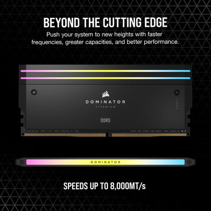 Corsair Memory CMP64GX5M2B6000C30 -  DOMINATOR® TITANIUM RGB 64GB (2x32GB) DDR5 DRAM 6000MT/s CL30 Intel XMP Memory Kit