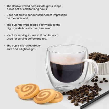 Double Wall Expresso Glass Cup (Treo by Milton)