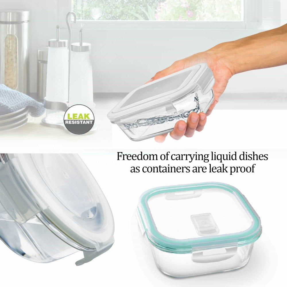 Hi Borosilicate Clip Fresh Square Container (Treo by Milton)