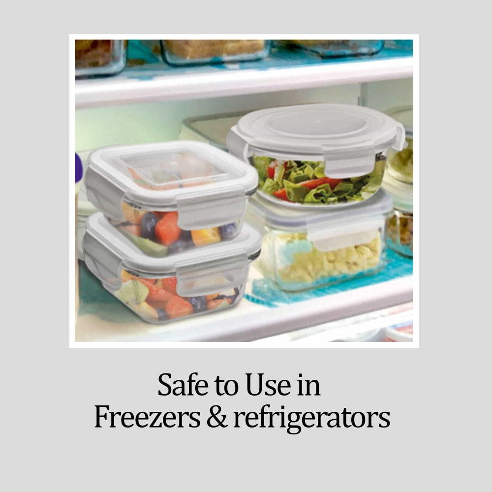 Hi Borosilicate Clip Fresh Square Container (Treo by Milton)