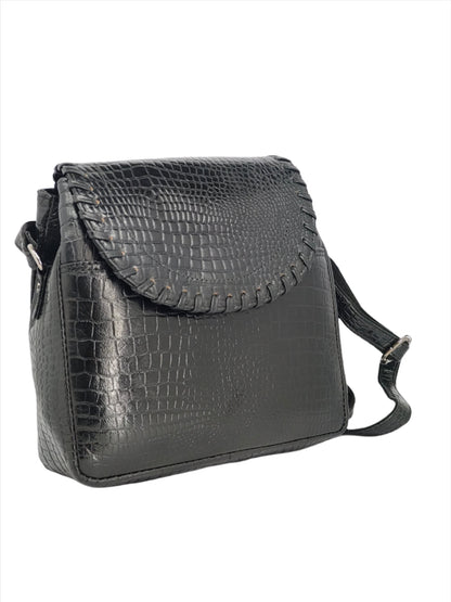 Regal Pixies Genuine Leather Ladies Sling Bag | Black