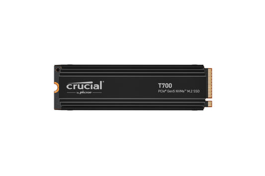 Crucial T700 1TB PCIe Gen5 NVMe M.2 SSD with heatsink speeds of up to 12,400MB/s sequential reads and up to 11,800MB/s sequential writes