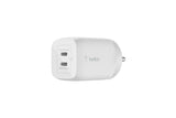 Belkin BoostCharge Pro 65W Dual USB-C GaN Charger (PD 3.0 + PPS) – White | WCH013