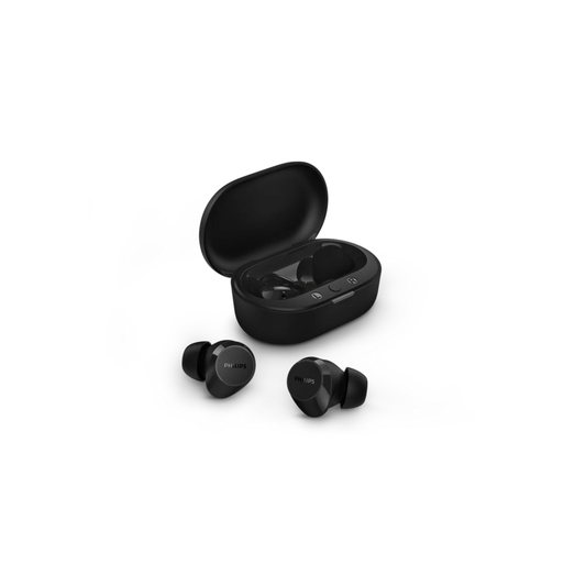 Philips True Wireless Headphones TAT1209BK/00 Up to 18 hours of play time with the case IPX4 splash and sweat resistant Black