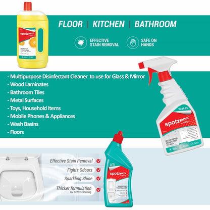 Prime Mop Kit with Car Glass Cleaner (Spotzero by Milton)