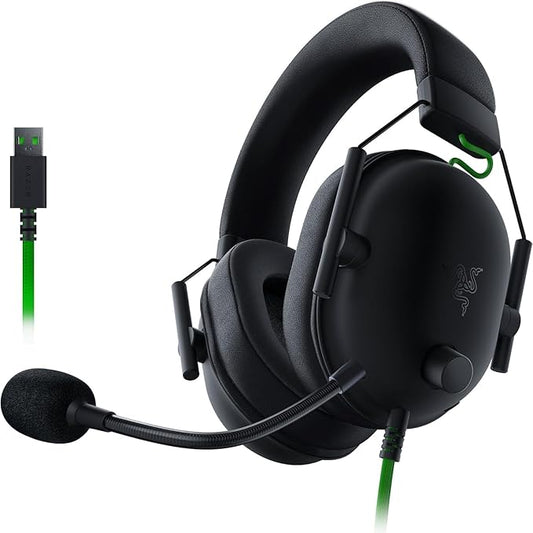 Razer BlackShark V2 X USB Wired Esports Gaming Headset: 7.1 Surround Sound - 50mm Drivers - 240g Lightweight Build - Noise Cancelling Mic - Hybrid Memory Foam Cushions - Black - RZ04-04570100-R3M1