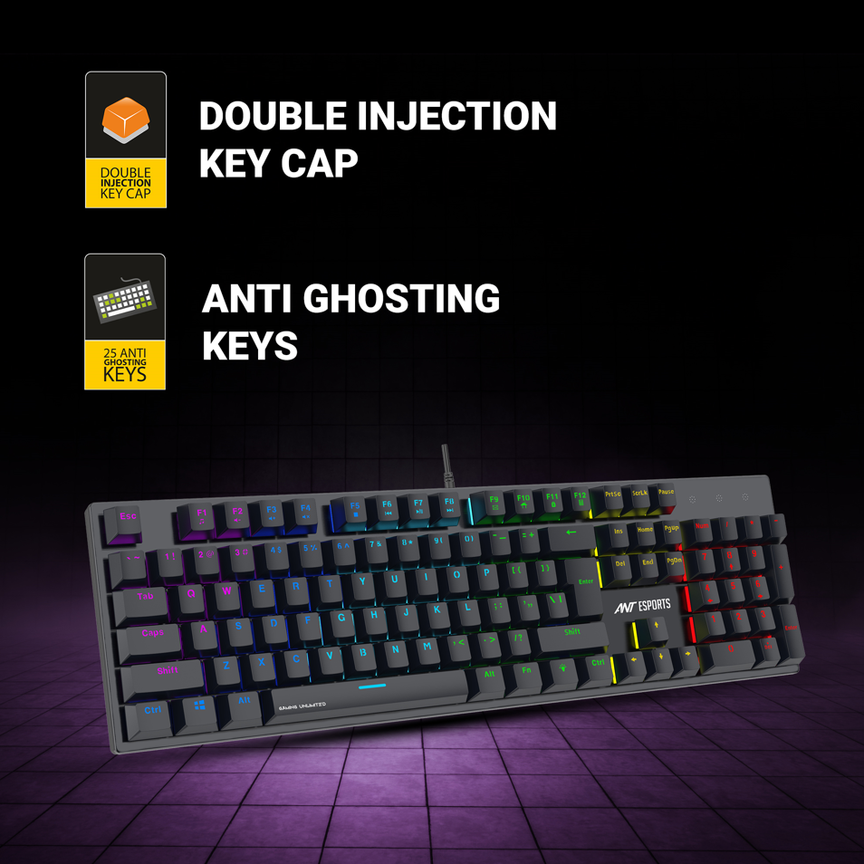 Ant Esports MK3400 Pro V3 Full Mechanical RGB Gaming Keyboard-Keyboards-antesports-computerspace