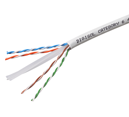 DIGISOL Solid Cable, Cat6 UTP, 4 Pair, 23AWG, Grey, 305m