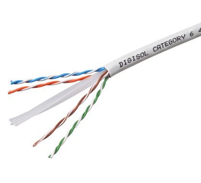 DIGISOL Solid Cable, Cat6 UTP, 4 Pair, 23AWG, Grey, 305m