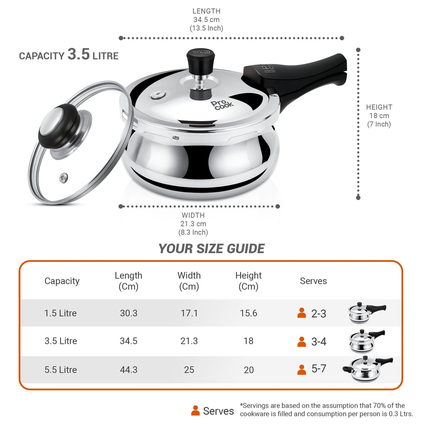 Pressure Cooker Outer Lid Curve Triply (Milton Procook)