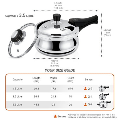 Pressure Cooker Outer Lid Curve Triply (Milton Procook)