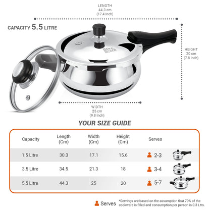 Pressure Cooker Outer Lid Curve Triply (Milton Procook)