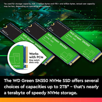 Western Digital Green SN350 1TB M.2 NVMe PCIe 3.0 Internal SSD