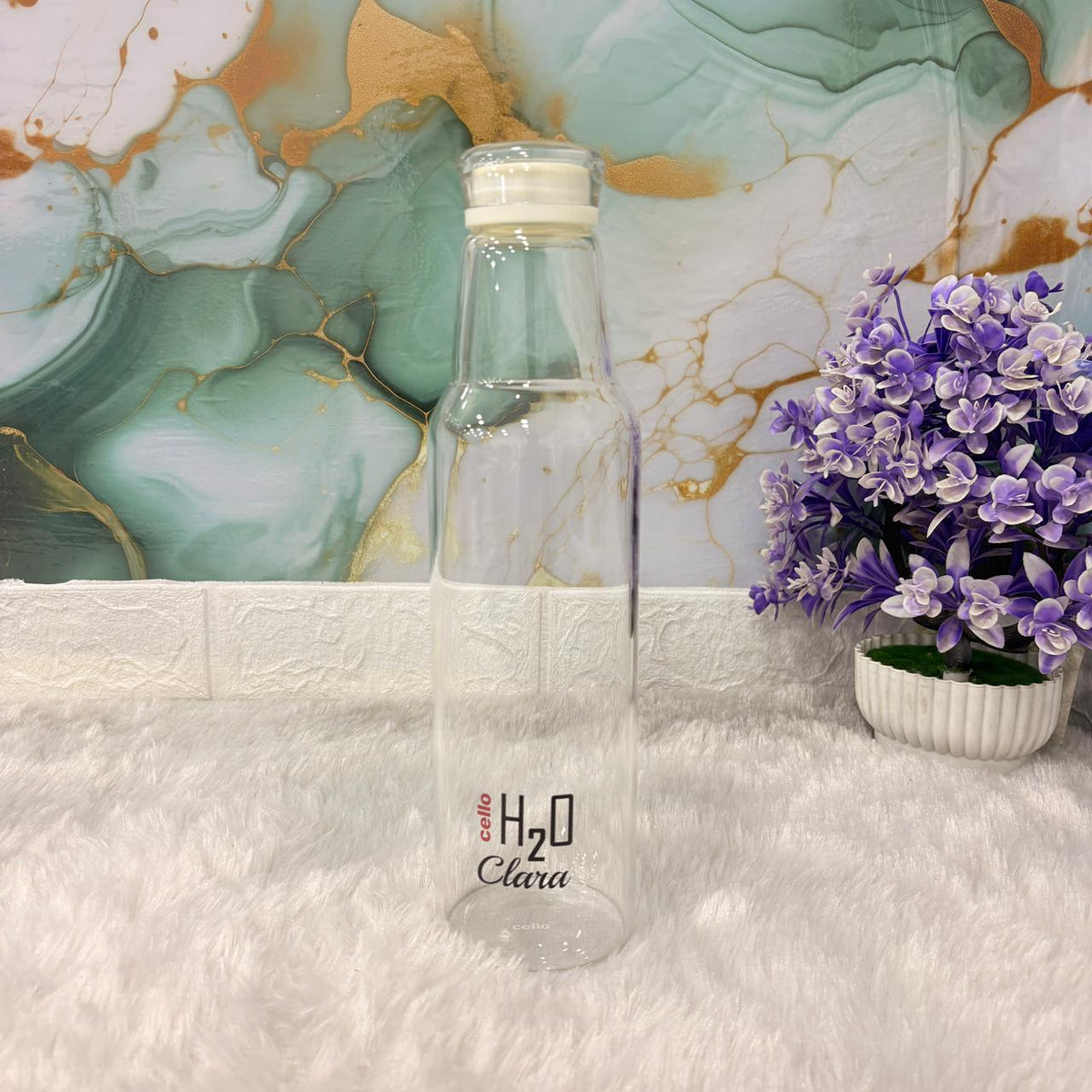Cello H2O Clara 1 Litre Borosilicate Glass Water Bottle | Leakproof Lid | BPA-Free | Fridge-Friendly