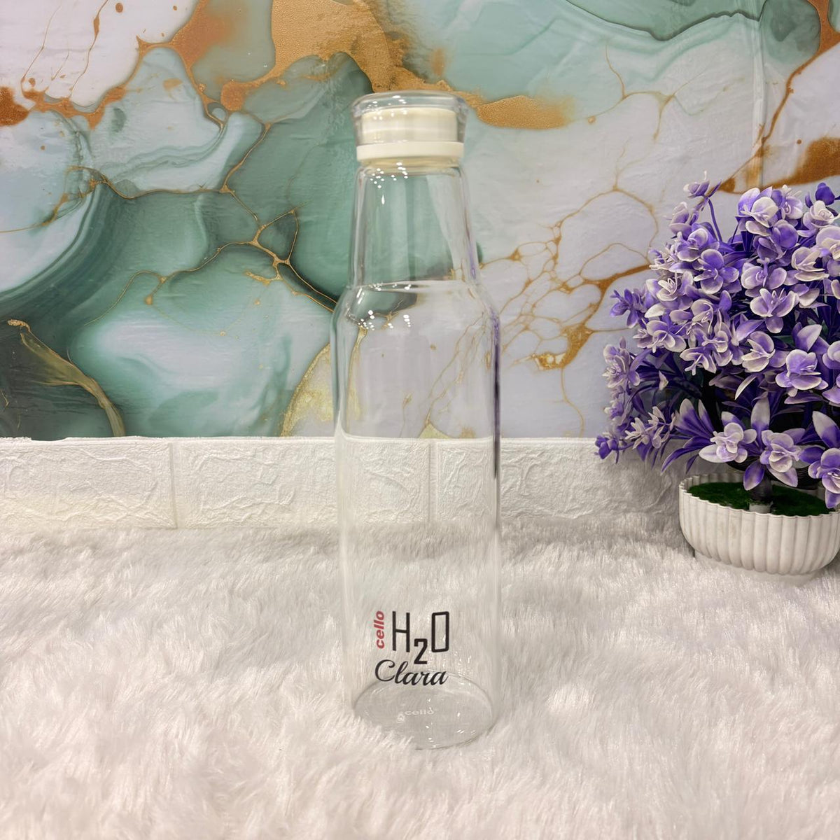 Cello H2O Clara 1 Litre Borosilicate Glass Water Bottle | Leakproof Lid | BPA-Free | Fridge-Friendly