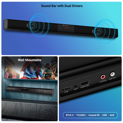 Zebronics ZEB-Sonata 2 2.1 Soundbar Speaker with Subwoofer