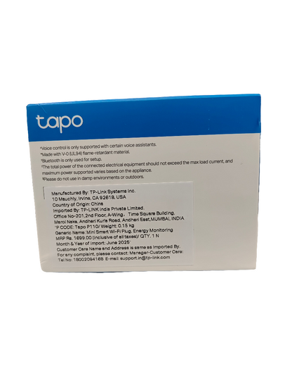 Tapo Mini Wifi Plug Energy Monitoring P110