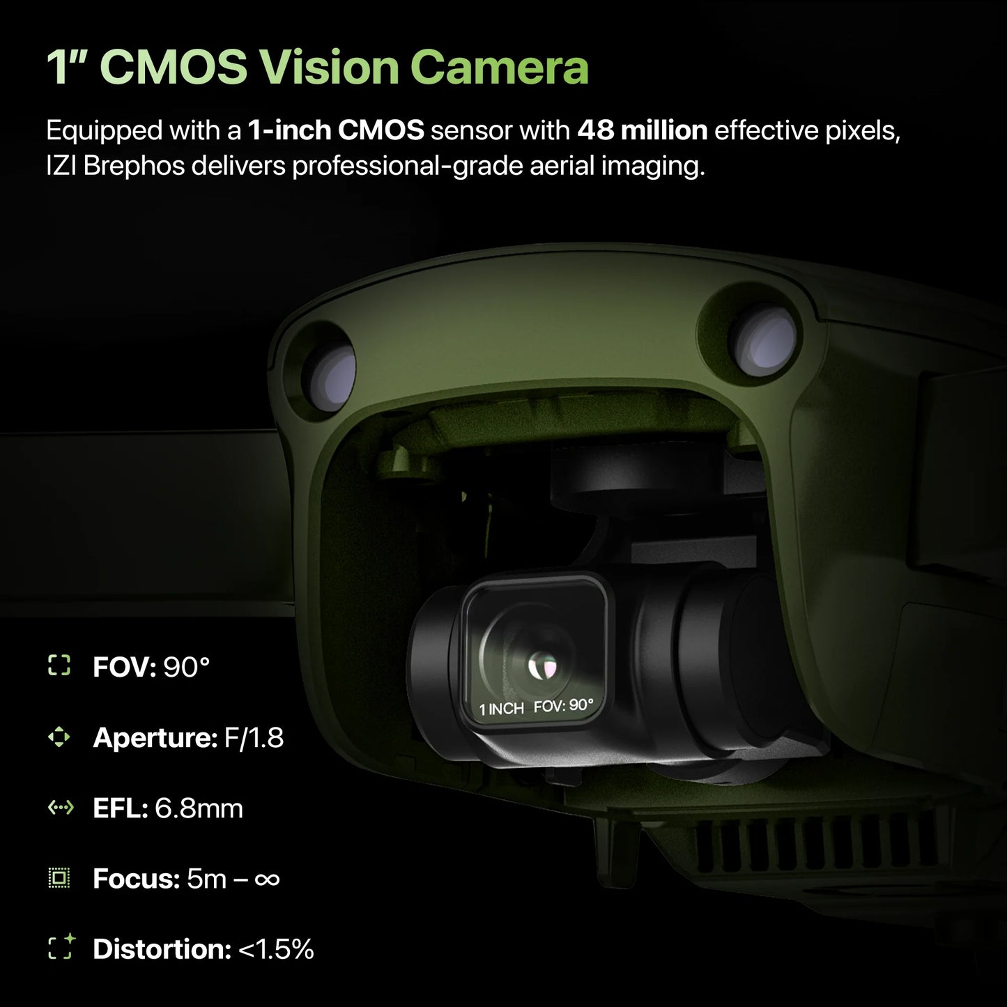 IZI Brephos Micro Drone – 4K60fps Professional Drone with 1” CMOS 48MP Camera, NightSight Ultra, 6X Zoom, Omni Obstacle Avoidance, 24Km Range, HDR 2.0, 3-Axis Gimbal