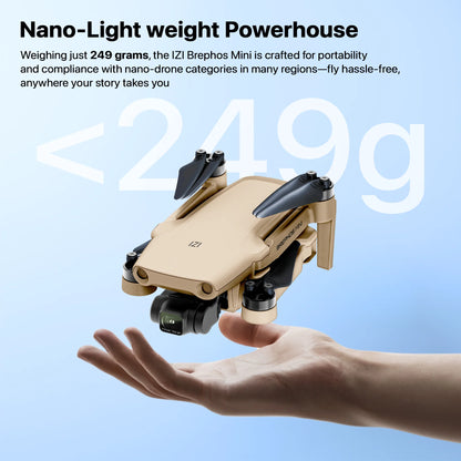 IZI Brephos Fly More Combo Mini Drone – Premium Drone with Camera 4K Professional, 48MP Imaging, Starlight Vision, 3-Axis Stabilizer, 3000mAh Long Flight, <249g Featherweight, 20km Range