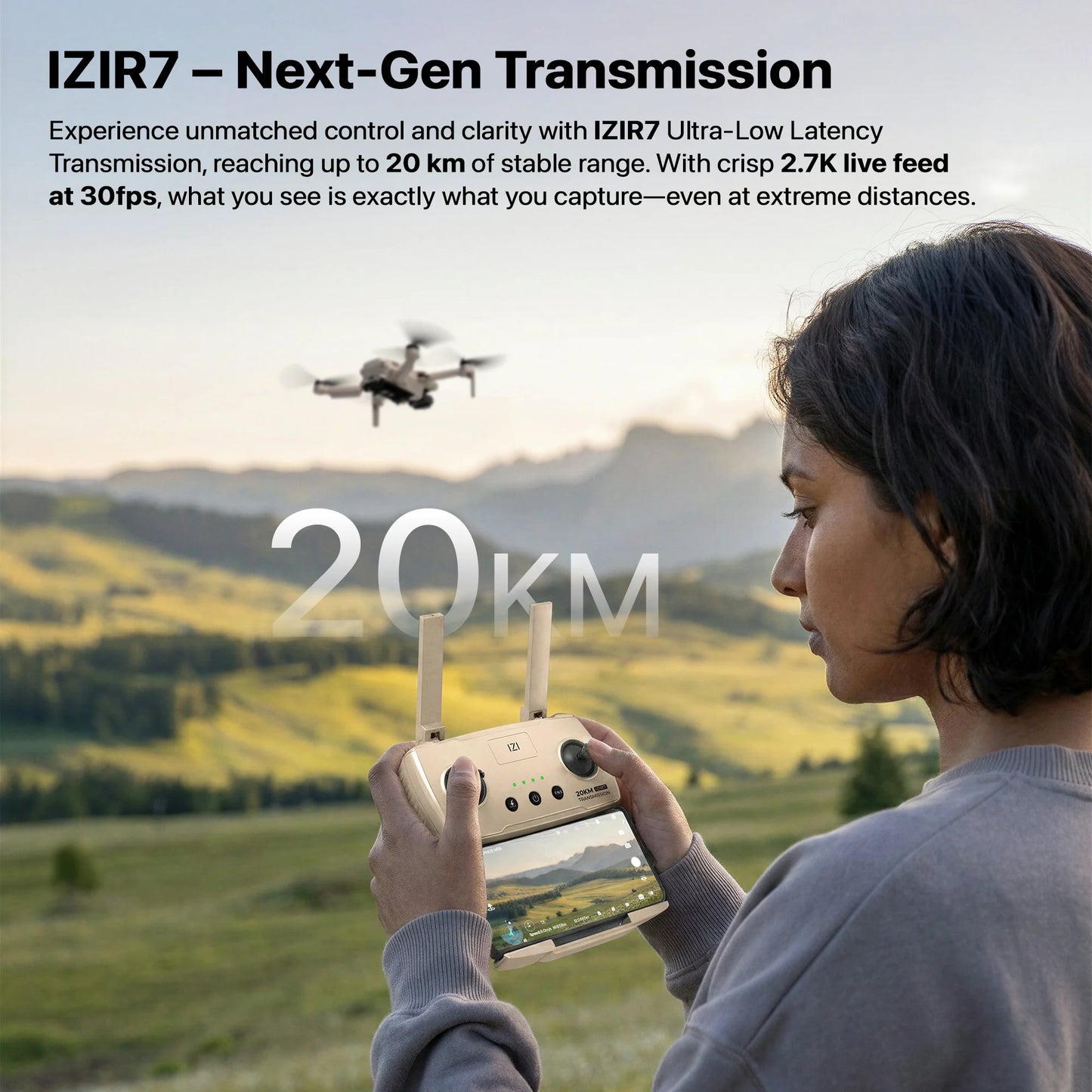 IZI Brephos Fly More Combo Mini Drone – Premium Drone with Camera 4K Professional, 48MP Imaging, Starlight Vision, 3-Axis Stabilizer, 3000mAh Long Flight, <249g Featherweight, 20km Range