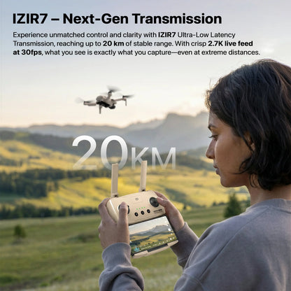 IZI Brephos Fly More Combo Mini Drone – Premium Drone with Camera 4K Professional, 48MP Imaging, Starlight Vision, 3-Axis Stabilizer, 3000mAh Long Flight, <249g Featherweight, 20km Range