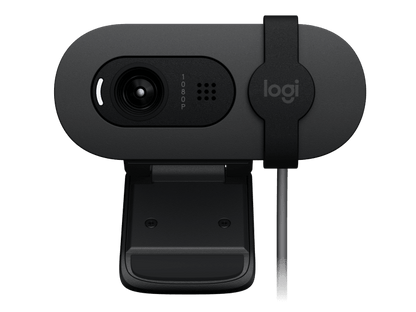 Logitech Brio 100 Full HD Webcam for Meetings and Streaming, Auto-Light Balance, Built-in Mic, Privacy Shutter, USB-A, for Microsoft Teams, Google Meet, Zoom and More- Graphite