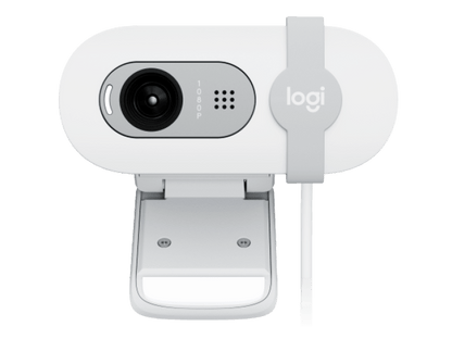 Logitech Brio 100 Full HD Webcam for Meetings and Streaming, Auto-Light Balance, Built-in Mic, Privacy Shutter, USB-A, for Microsoft Teams, Google Meet, Zoom and More- Graphite-Webcam-Logitech-Off White-computerspace