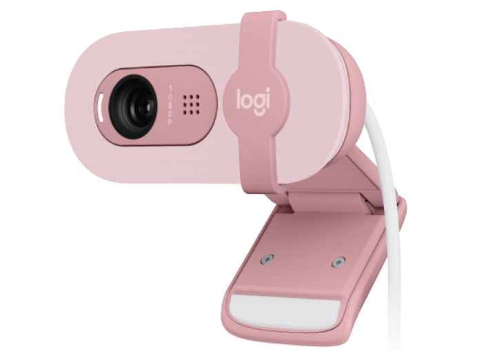 Logitech Brio 100 Full HD Webcam for Meetings and Streaming, Auto-Light Balance, Built-in Mic, Privacy Shutter, USB-A, for Microsoft Teams, Google Meet, Zoom and More- Graphite-Webcam-Logitech-Rose-computerspace
