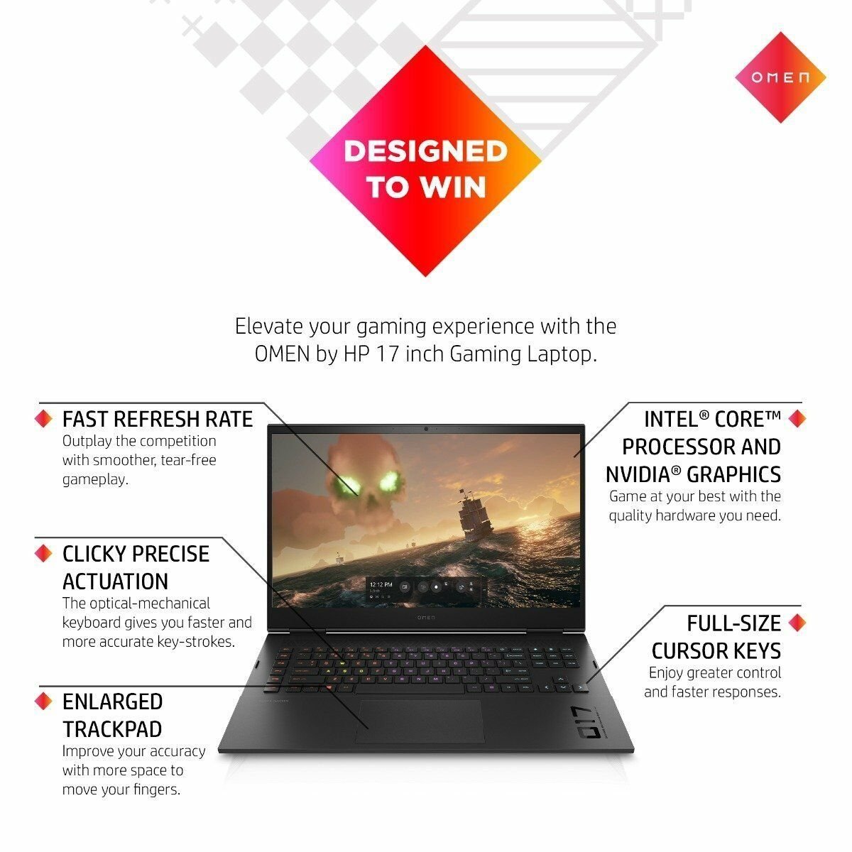 Refurbished HP OMEN by HP Laptop 17-cm2003TX - Core i7 13th Gen - 13700HX|16GB (2x8GB) DDR5 4800|1TB SSD|RTX 4060 8GB|OS|17.3" QHD|(Shadow black)