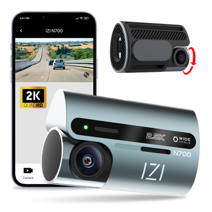 IZI N700 5 MP Car Dashboard Camera, 2.5K, Night Vision, WiFi, 512GB Storage Support