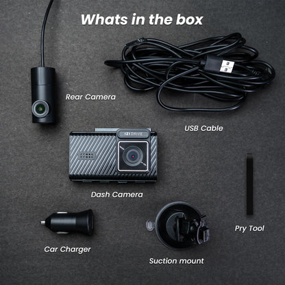 IZI DRIVE Plus 4K Dash Camera - Dual Channel, GPS, Night Vision