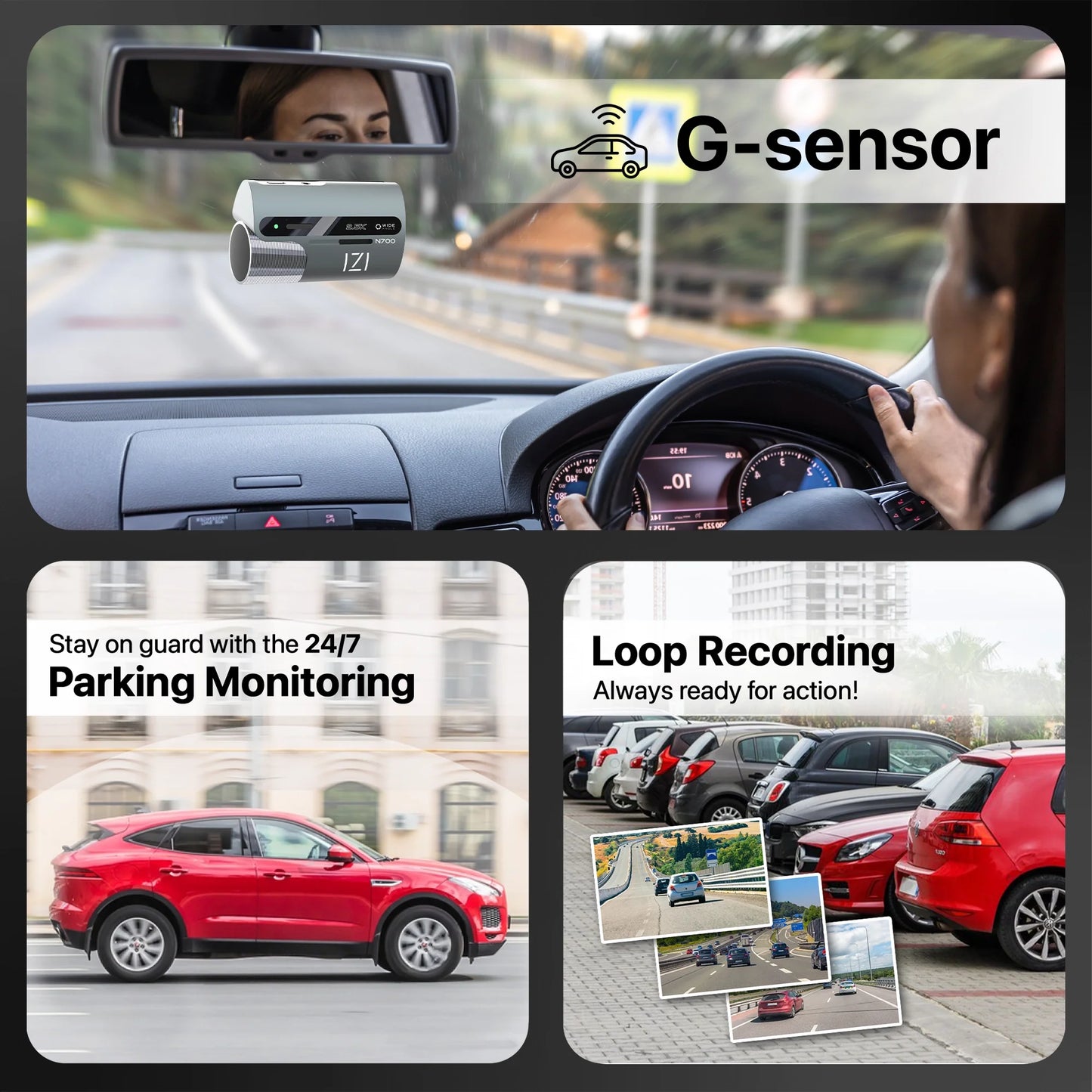 IZI N700 5 MP Car Dashboard Camera, 2.5K, Night Vision, WiFi, 512GB Storage Support