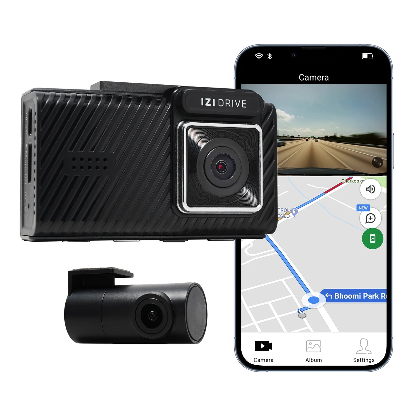 IZI DRIVE Plus 4K Dash Camera - Dual Channel, GPS, Night Vision