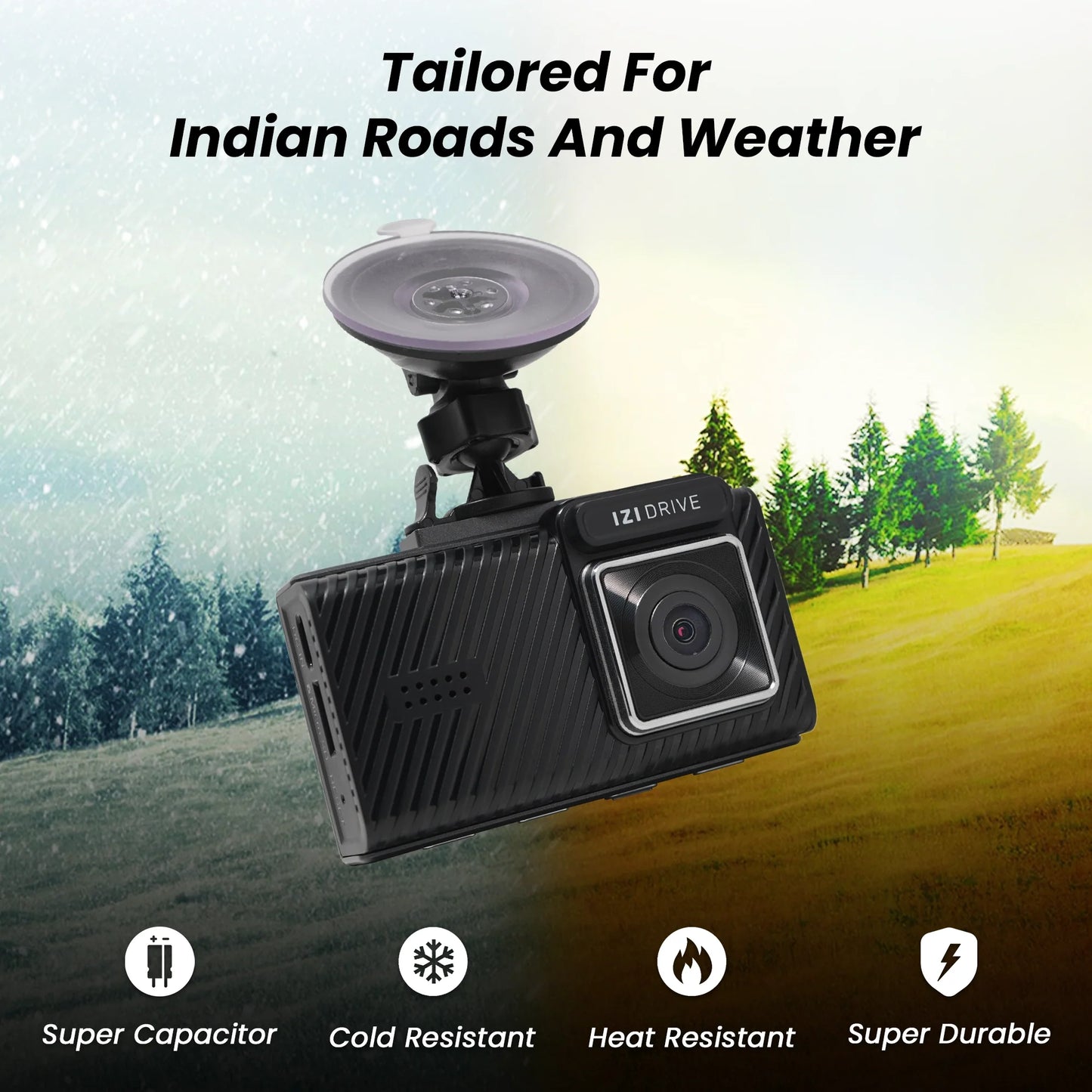 IZI DRIVE Plus 4K Dash Camera - Dual Channel, GPS, Night Vision