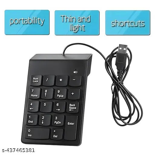 USB 2.0 Wired Numeric Keypad Slim Mini Number Pad Digital Keyboard 18 Keys Numpad for iMac/Mac Pro/MacBook/MacBook Air/Pro Laptop PC Notebook Desktop.