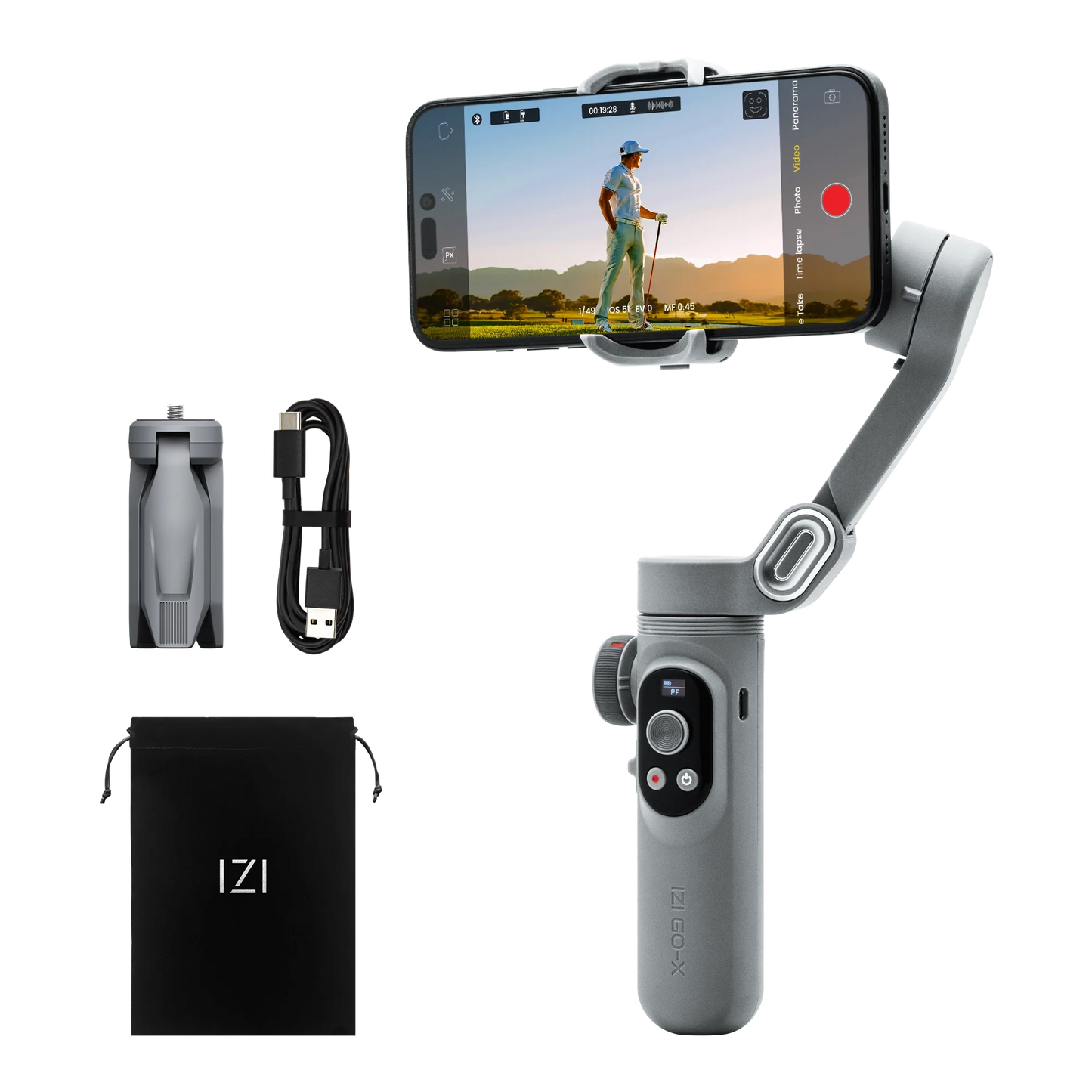 IZI GO-X 3-Axis Gimbal Online: OLED Display, LED Light, AI Tracking