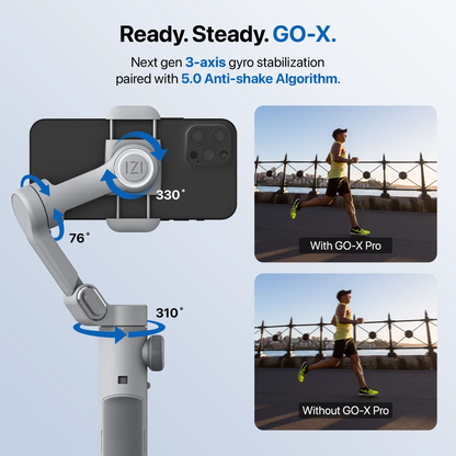 IZI GO-X 3-Axis Gimbal Online: OLED Display, LED Light, AI Tracking