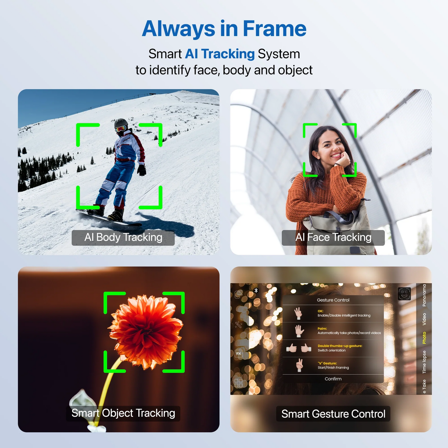 IZI GO-X 3-Axis Gimbal Online: OLED Display, LED Light, AI Tracking