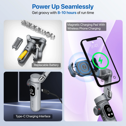 IZI GO-X 3-Axis Gimbal Online: OLED Display, LED Light, AI Tracking