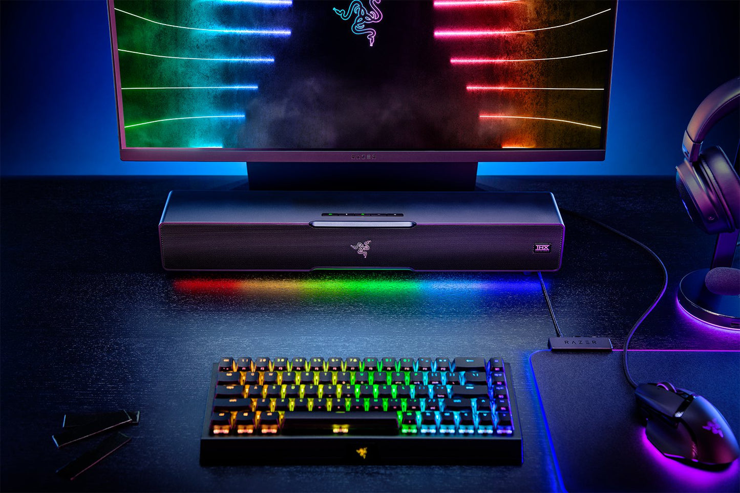 Razer Leviathan V2: Multi-Driver PC Gaming Soundbar with Subwoofer - THX Spatial Audio - Compact Design - Chroma RGB - Bluetooth 5.2 - for PC,TV, Desktop/Laptop, Smartphones, Tablets & Nintendo Switch-Speaker-RAZER-computerspace