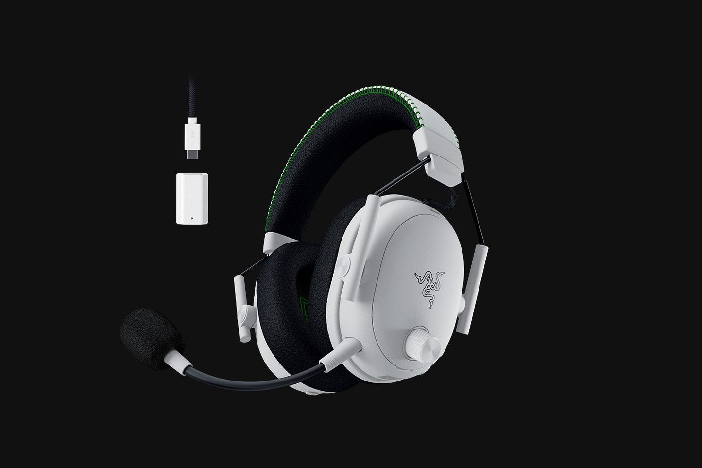 Razer BlackShark V3 Pro for Xbox white wireless ANC gaming headset, side view
