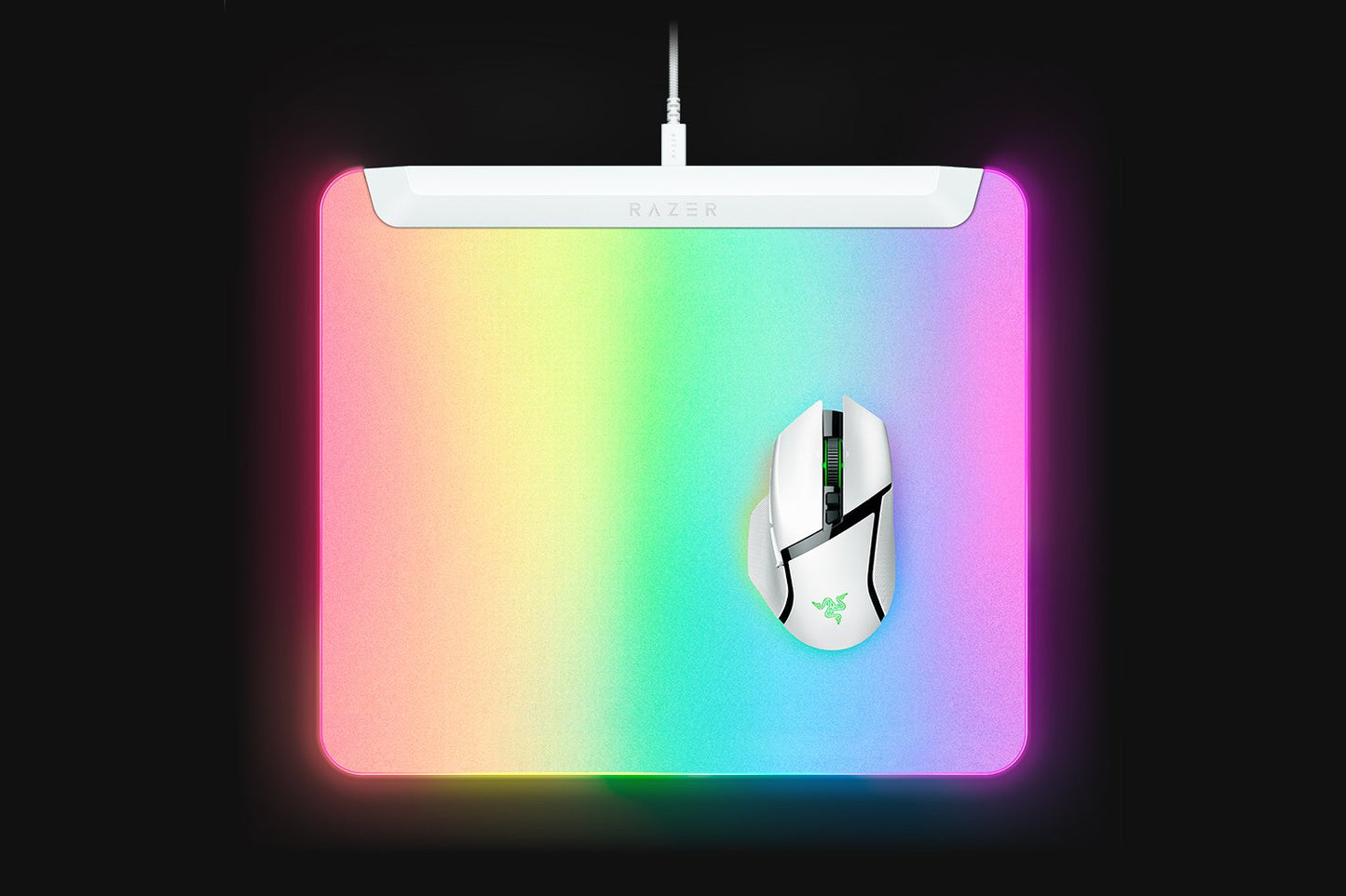 Razer Firefly V2 Pro White Edition multi-zone Chroma gaming mouse mat