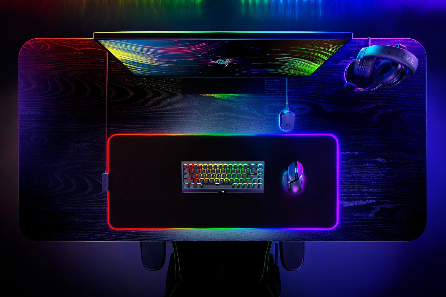 Razer Strider Chroma hybrid gaming mouse mat with 19-zone Chroma RGB lighting