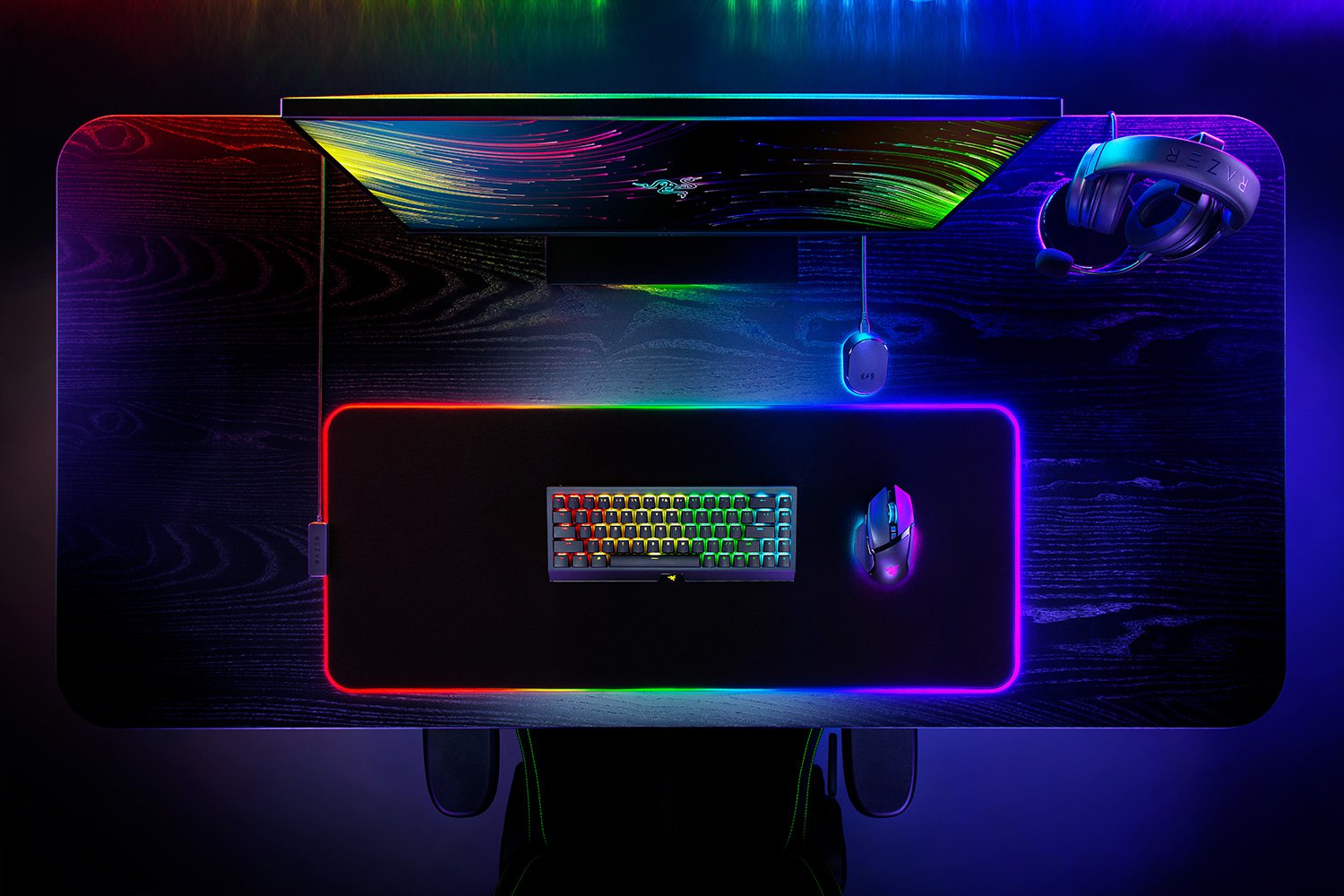 Razer Strider Chroma hybrid gaming mouse mat with 19-zone Chroma RGB lighting