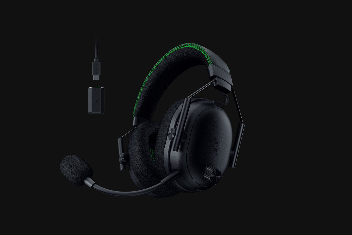 Razer BlackShark V3 Pro Xbox black wireless gaming headset, close-up detail